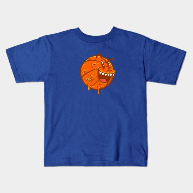 Melted Basketball Kids T-Shirt by yogisnanda